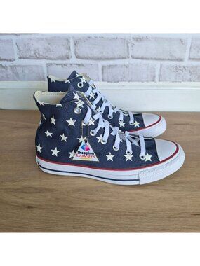 ⭐Converse Chuck Taylor Hi Stars Print 5.5 Men's Shoes Sneaker Navy Blue A15503F